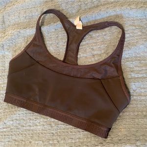 Mesh trim Under Armour sports bra (black)